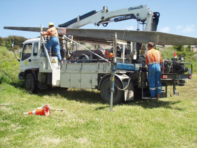 Truck with the aerial (ex power) pole