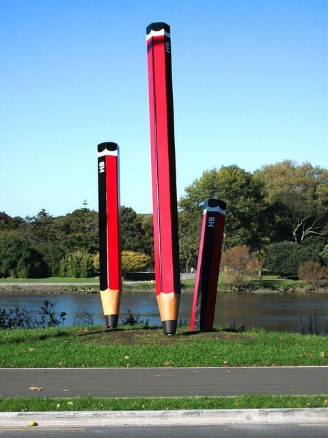 Riverbank art. "Balancing Act" by Daniel Clifford