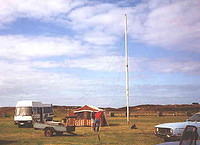 The inverted "V" antennas for 80m & 40m bands and operating camper van and tent